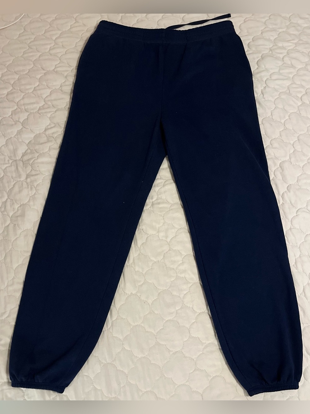 Beyond Yoga Navy Blue Oversized Drawstring Fleece Sweatpants Joggers